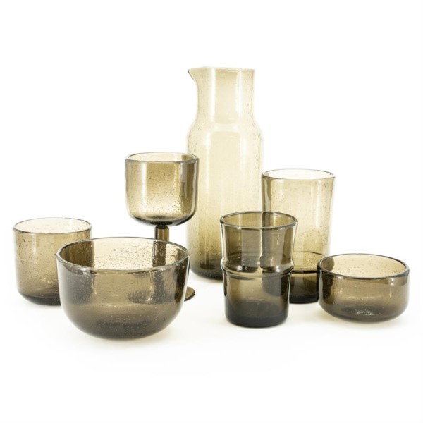 Drinking glass Bubble small - brown - Afbeelding 3