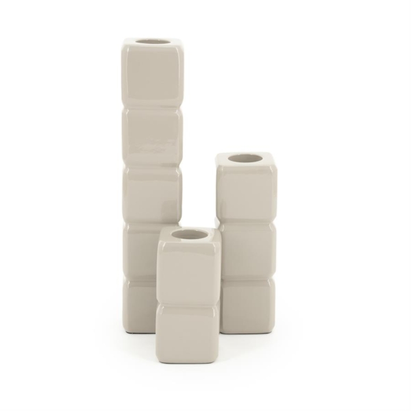 Candle holder Cube - taupe