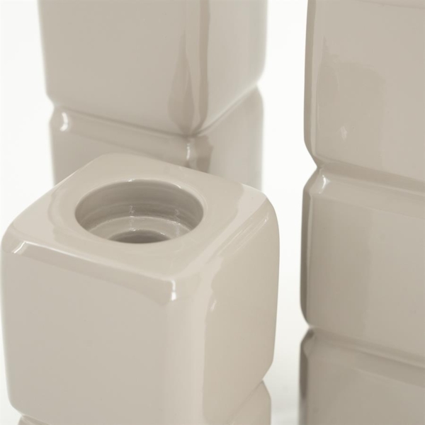 Candle holder Cube - taupe - Afbeelding 4